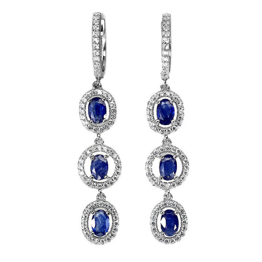 Saphir Ohrringe aus weißvergoldetem Silber - INARA