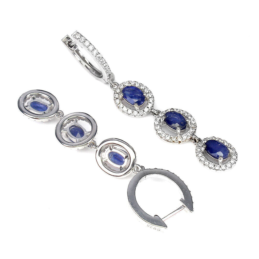 Saphir Ohrringe aus weißvergoldetem Silber - INARA