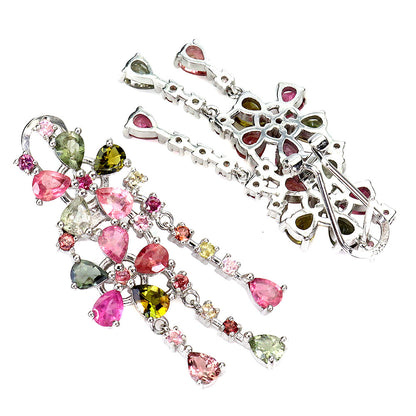 Turmalin Ohrringe aus weißvergoldetem Silber - INARA