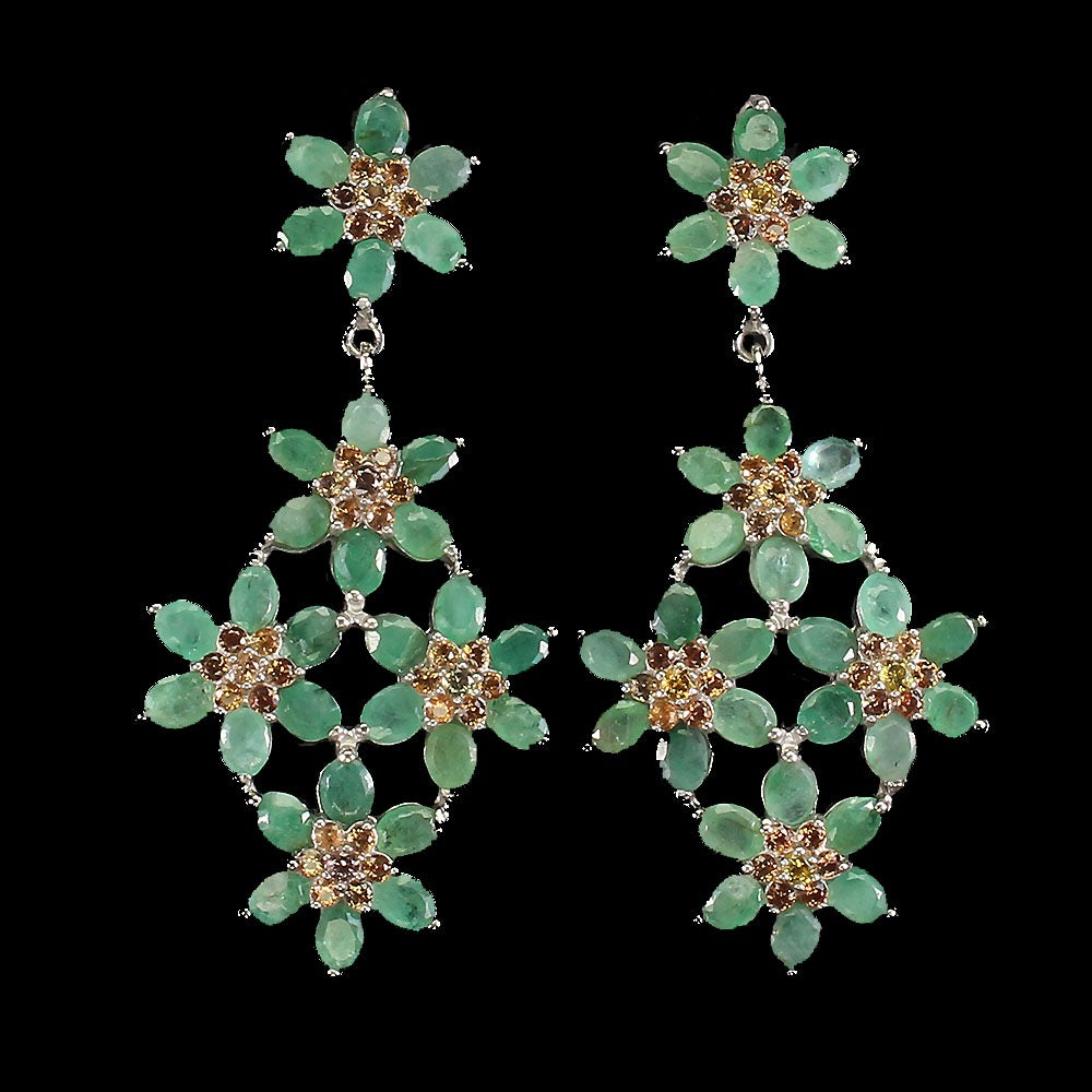 Emerald Sapphire Earrings