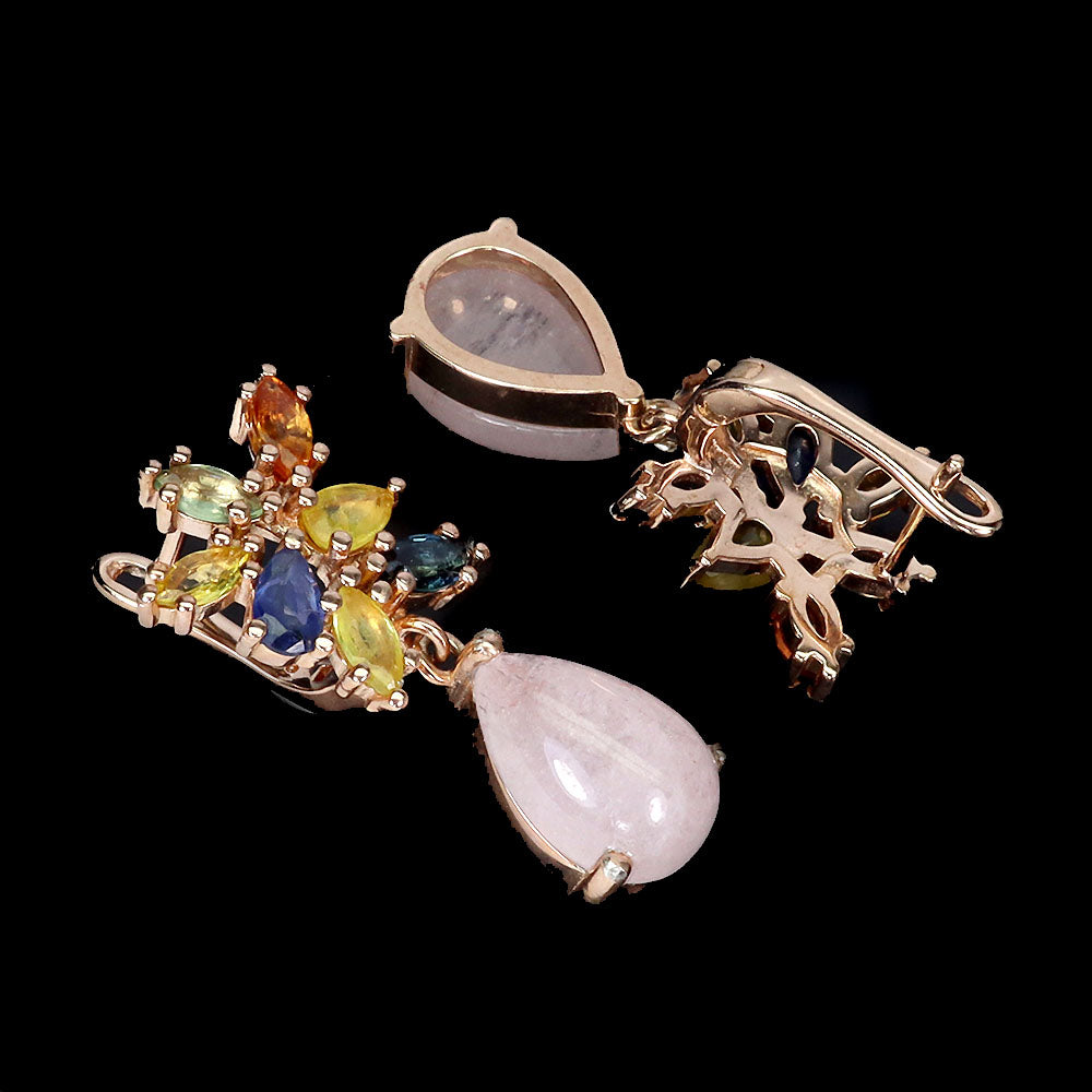 Morganit Saphir Ohrringe Silber rosévergoldet - INARA