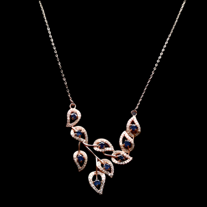 Saphir Halskette aus rosévergoldetem Silber - INARA