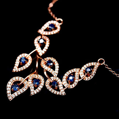 Saphir Halskette aus rosévergoldetem Silber - INARA