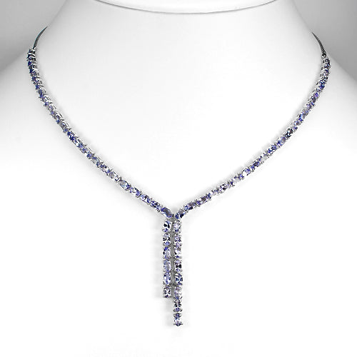 Tansanit Collier Silber weißvergoldet - INARA
