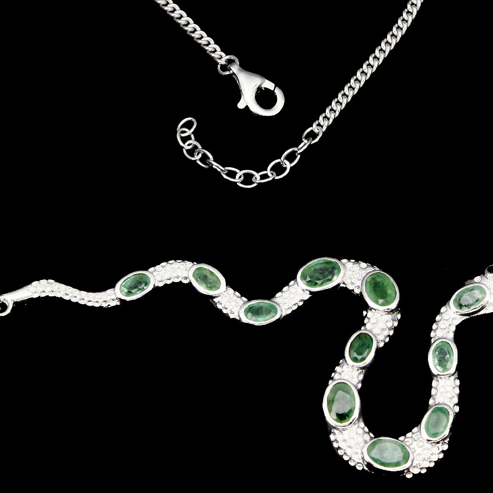 Smaragd Spinell Schlange Collier Silber weißvergoldet - INARA - Detailansicht 2