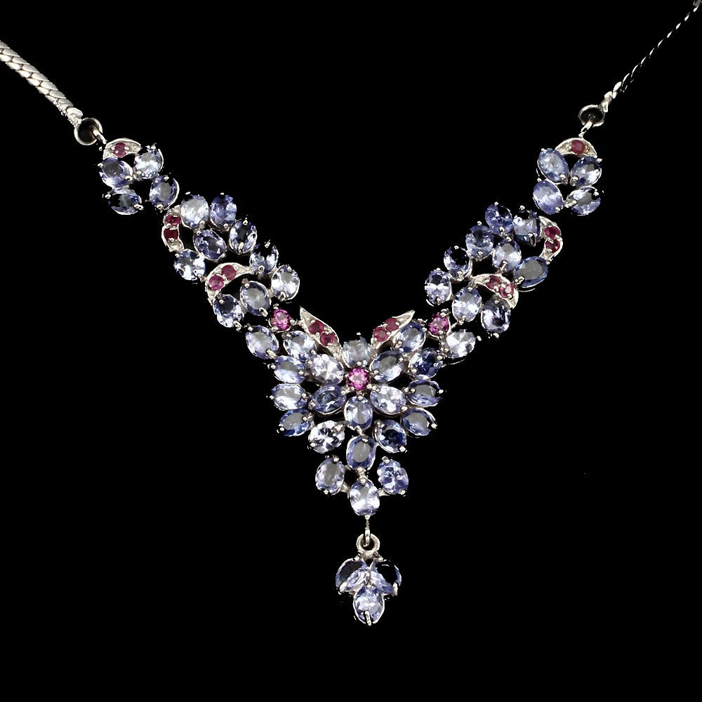 Collier Tanzanite Rubis Rhodolite