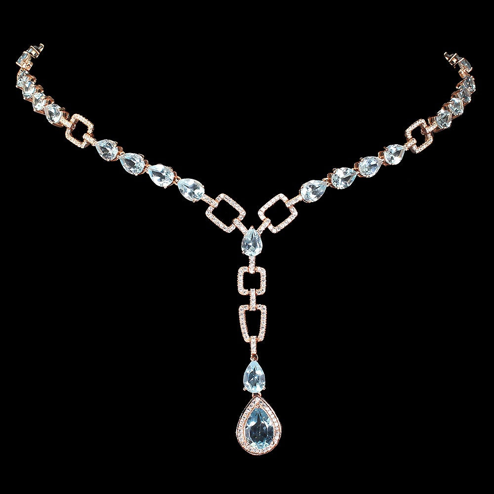 Sky Blautopas Collier Silber - INARA