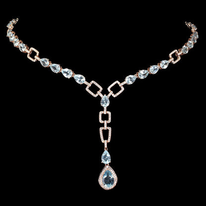 Sky Blautopas Collier Silber - INARA