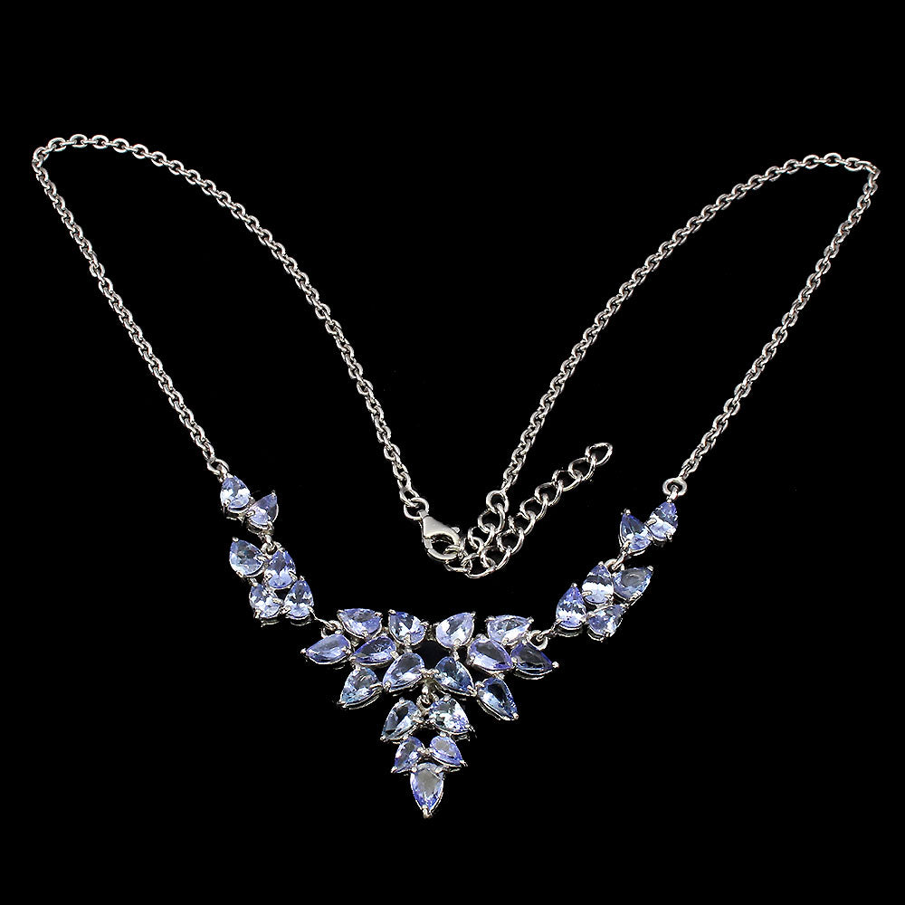Tansanit Collier aus weißvergoldetem Silber - INARA