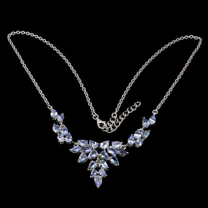 Tansanit Collier aus weißvergoldetem Silber - INARA