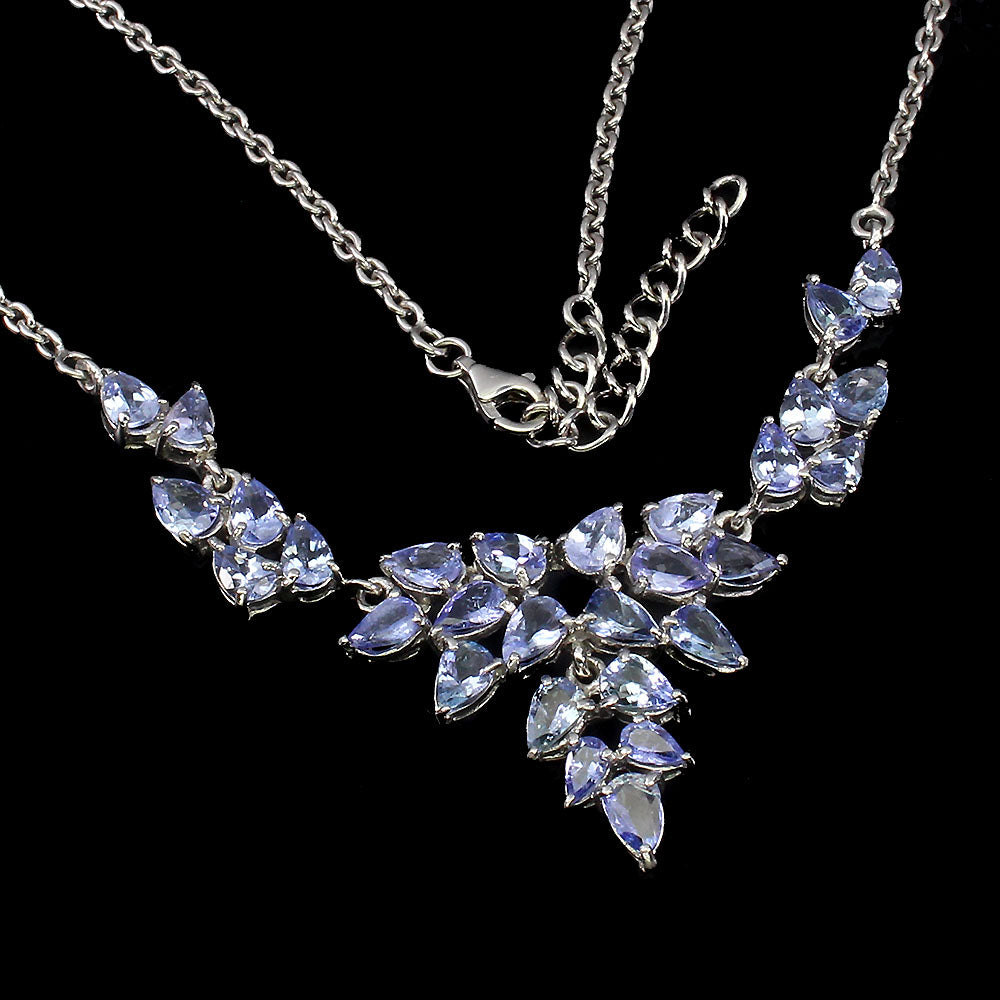 Tansanit Collier aus weißvergoldetem Silber - INARA