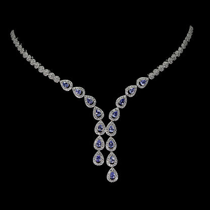 Tansanit Collier aus weißvergoldetem Silber - INARA