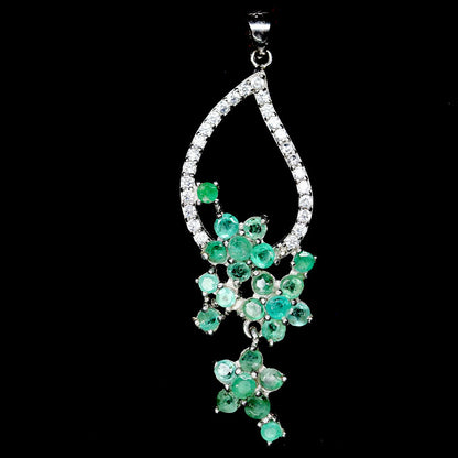 Smaragd Anhänger Silber weißvergoldet - INARA