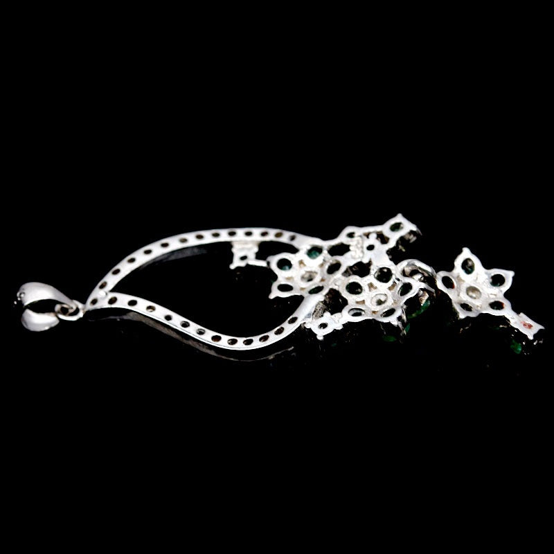 Smaragd Anhänger Silber weißvergoldet - INARA