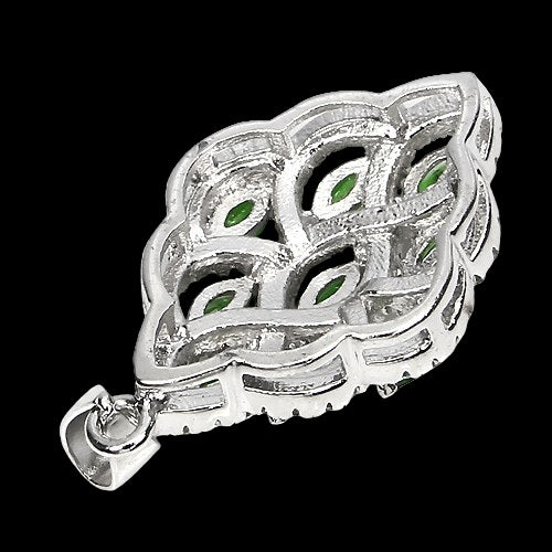 Tsavorit Anhänger Silber weißvergoldet - INARA