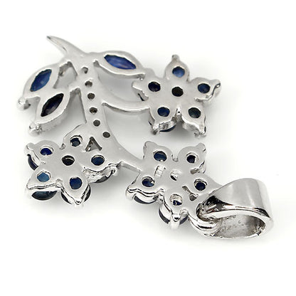 Saphir Weißtopas Anhänger aus weißvergoldetem Silber - INARA