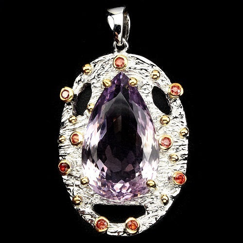 Ametrin Saphir Anhänger aus bicolor vergoldetem Silber - INARA