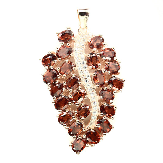 Granat Anhänger aus rosévergoldetem Silber - INARA