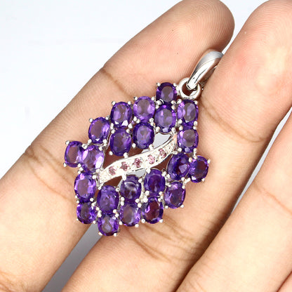 Amethyst Rhodolite Pendant