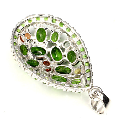 Russischer Diopsid Saphir Anhänger Silber weißvergoldet - INARA