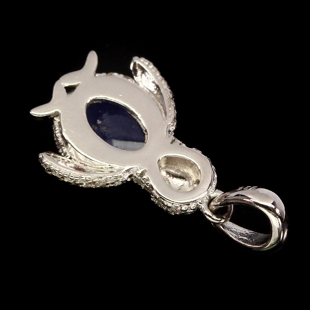 Tansanit Pinguin Anhänger Silber weißvergoldet - INARA