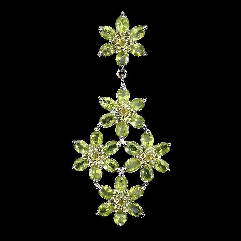 Peridot Saphir Anhänger Silber weißvergoldet - INARA