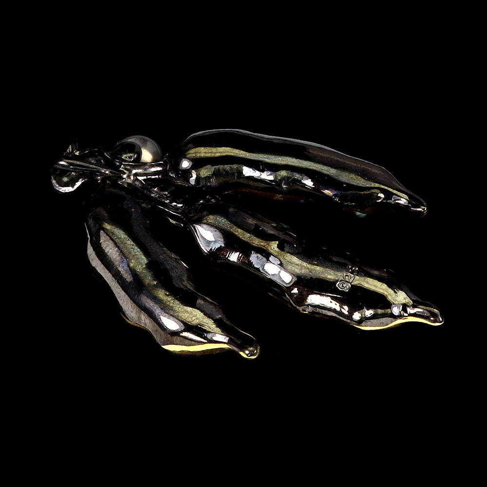 Schwarze Perle Anhänger aus vergoldetem Silber - INARA