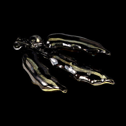 Schwarze Perle Anhänger aus vergoldetem Silber - INARA