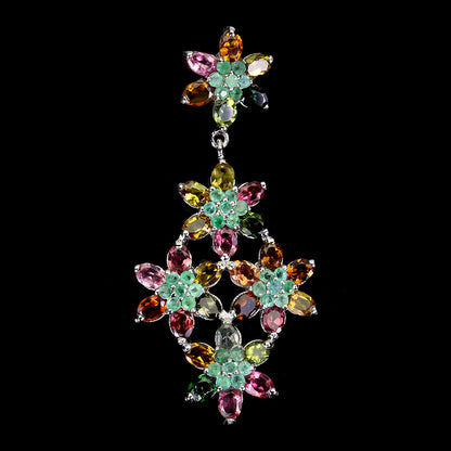 Turmalin Smaragd Anhänger Silber weißvergoldet - INARA