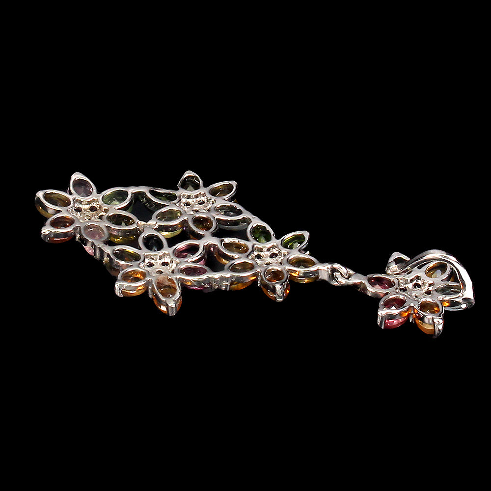 Turmalin Smaragd Rhodolit Anhänger Silber weißvergoldet - INARA