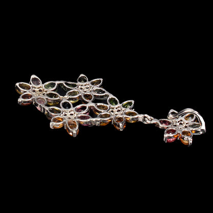 Turmalin Smaragd Rhodolit Anhänger Silber weißvergoldet - INARA