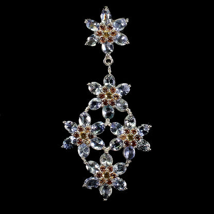 Tansanit Saphir Anhänger aus weißvergoldetem Silber - INARA