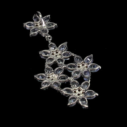 Tansanit Saphir Anhänger aus weißvergoldetem Silber - INARA