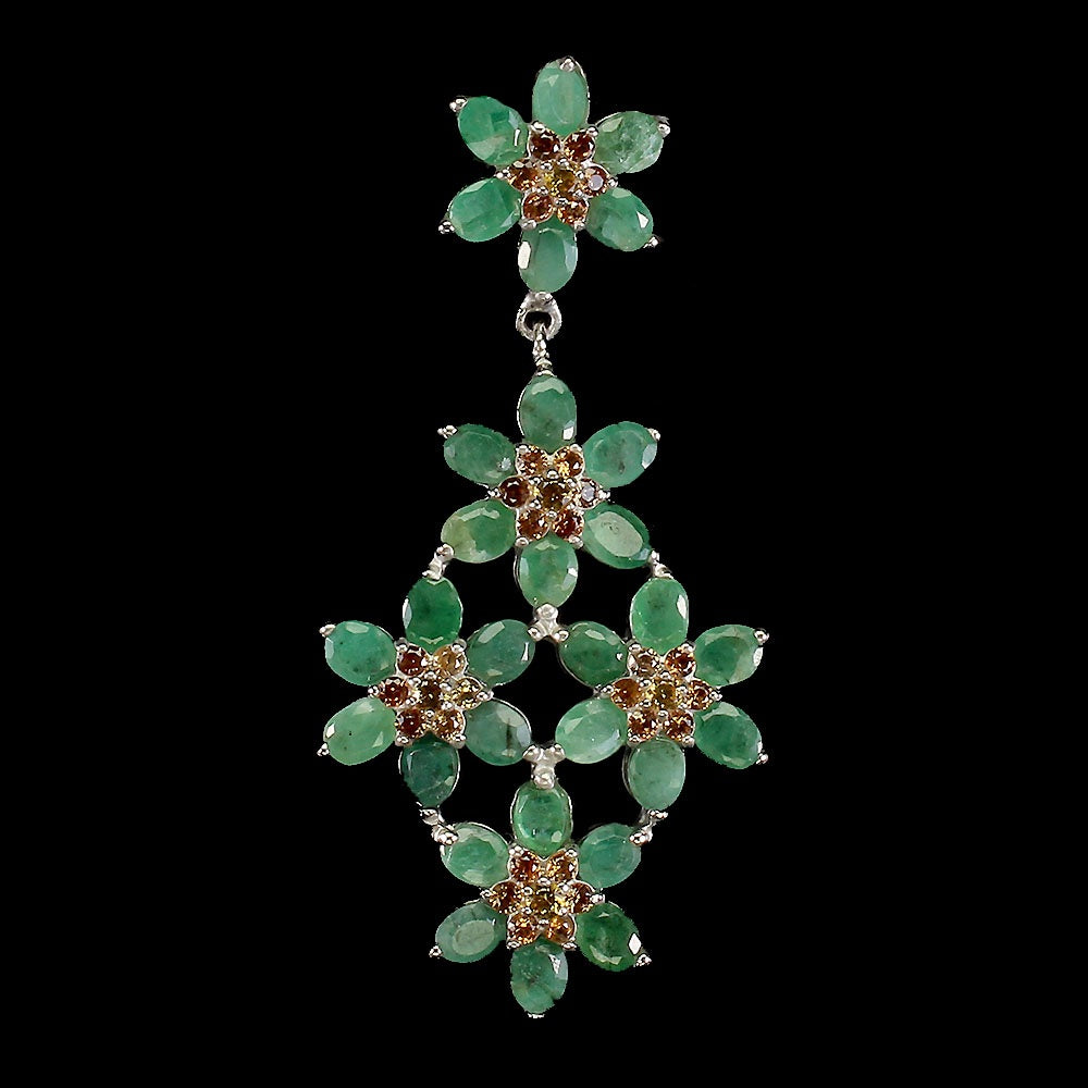 Smaragd Saphir Anhänger Silber weißvergoldet - INARA