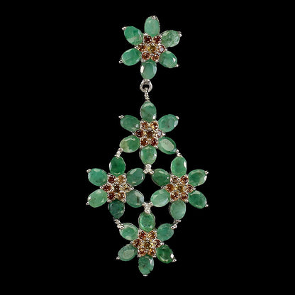 Smaragd Saphir Anhänger Silber weißvergoldet - INARA