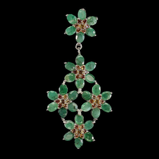 Smaragd Saphir Anhänger Silber weißvergoldet - INARA