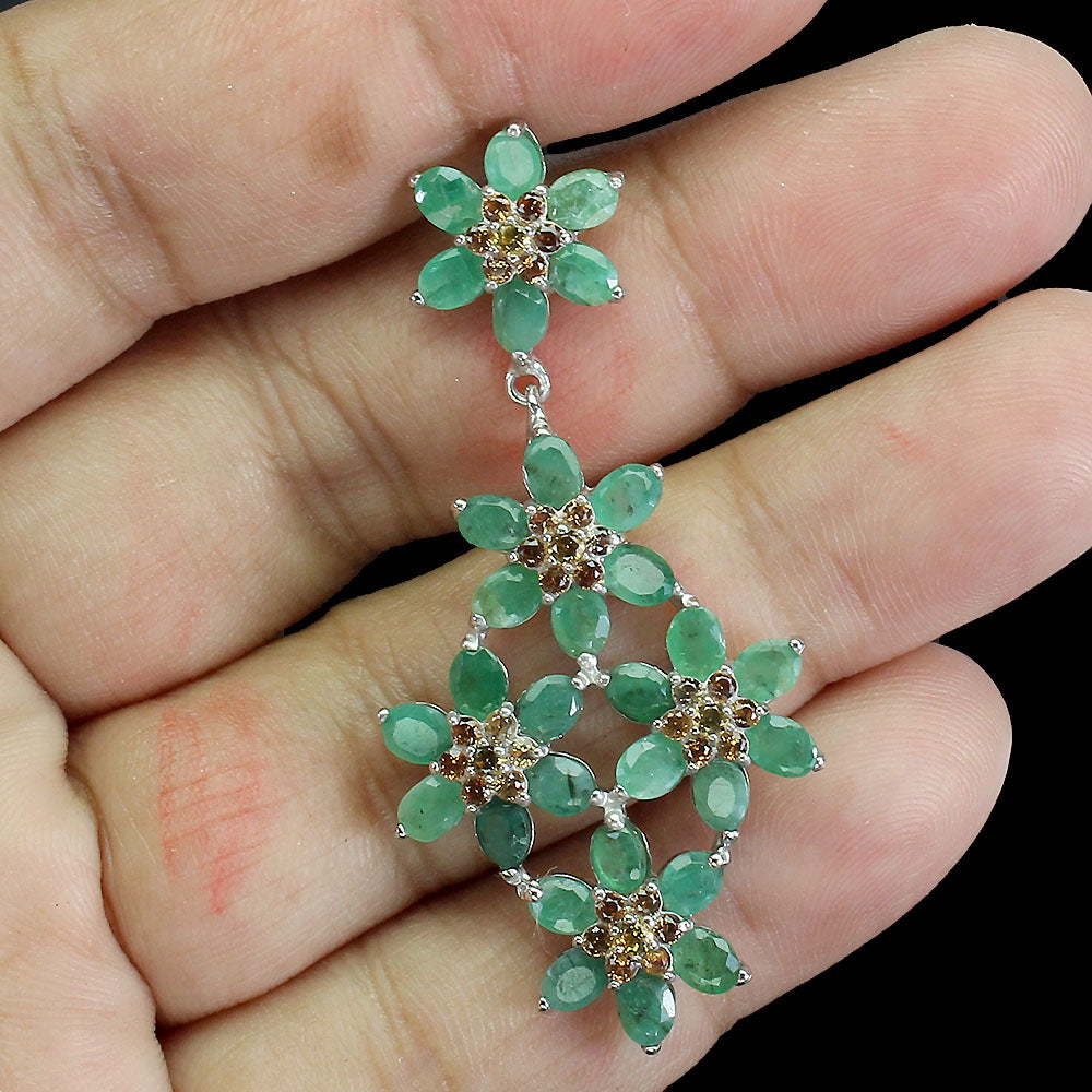 Smaragd Saphir Anhänger Silber weißvergoldet - INARA