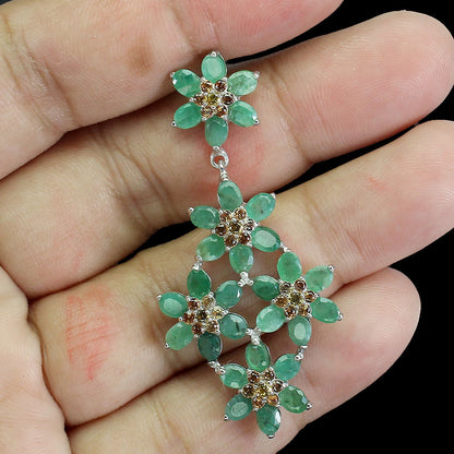 Smaragd Saphir Anhänger Silber weißvergoldet - INARA