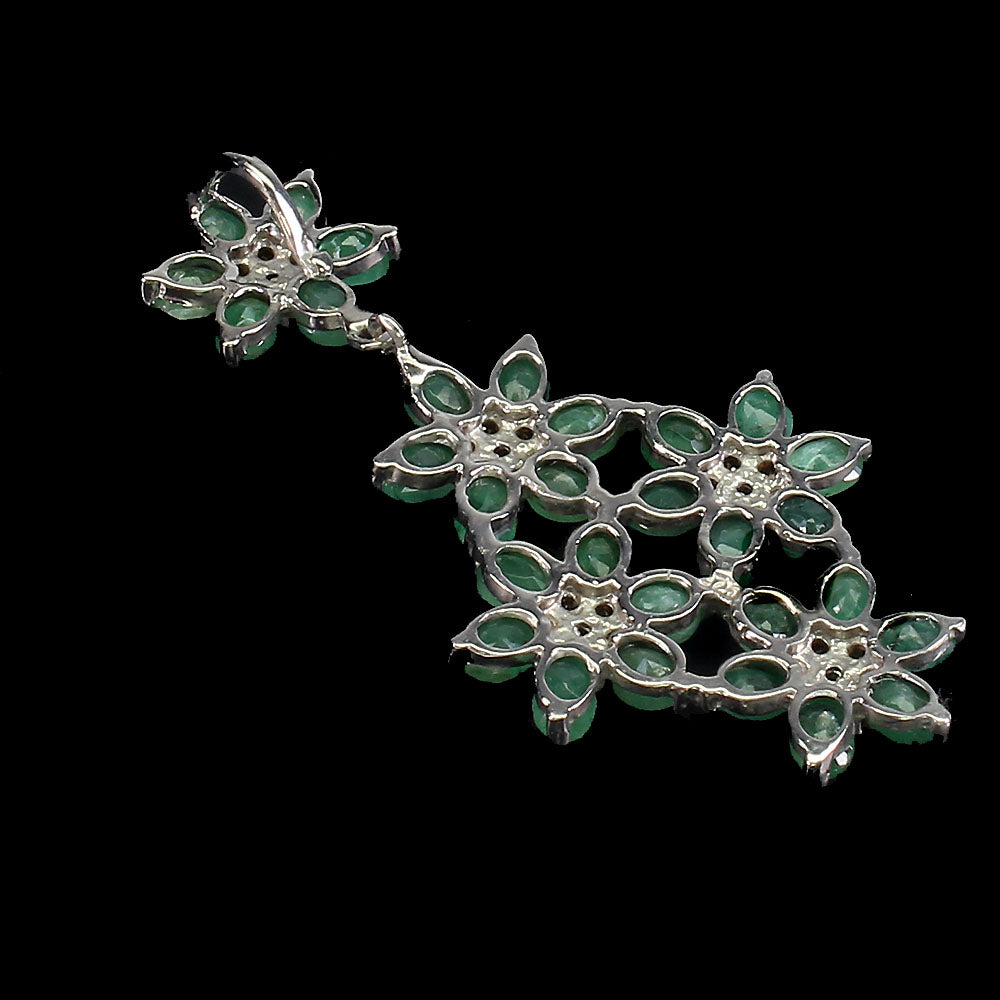 Smaragd Saphir Anhänger Silber weißvergoldet - INARA