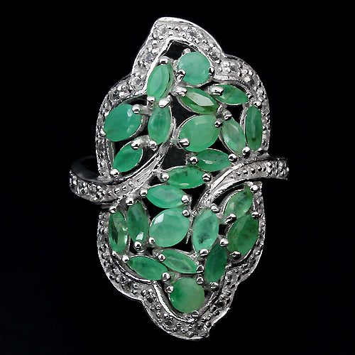 Emerald White Topaz Ring Size 57