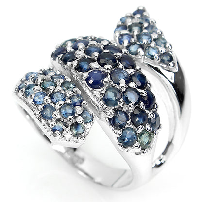 Saphir Ring aus weißvergoldetem Silber - INARA