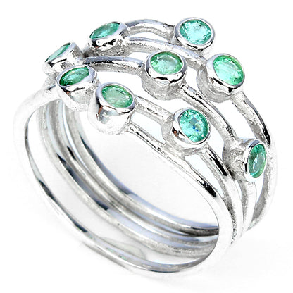 Smaragd Silber Ring - INARA