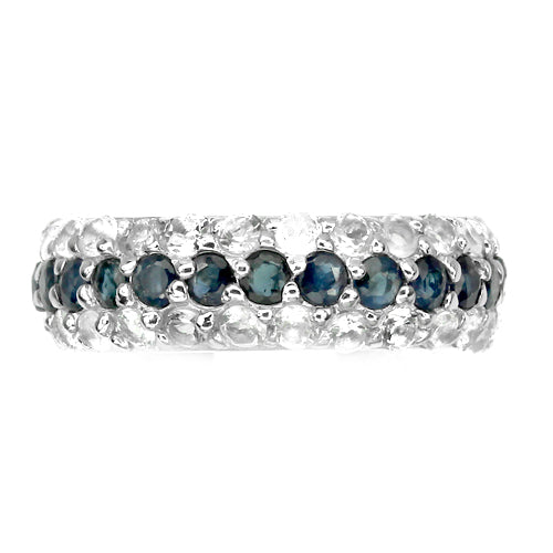 Saphir Weißtopas Eternity Ring Gr. 55