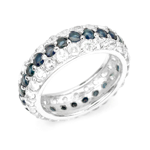 Saphir Weißtopas Eternity Ring Gr. 55