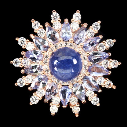 Tansanit Ring aus rosévergoldetem Silber - INARA