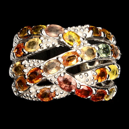 Saphir Ring Silber weißvergoldet - INARA - Vorderansicht