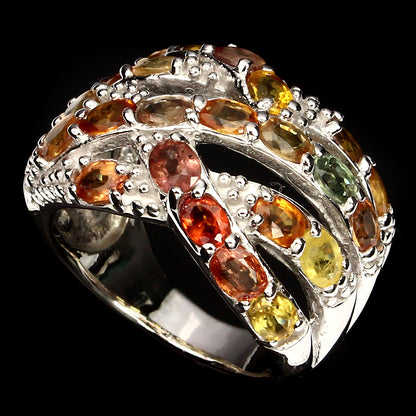 Saphir Ring Silber weißvergoldet - INARA - Seitenansicht
