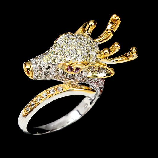 Sapphire Deer Ring Size 56