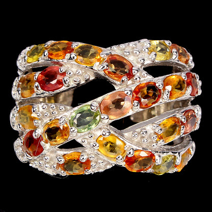 Saphir Ring Silber weißvergoldet - INARA - Vorderansicht