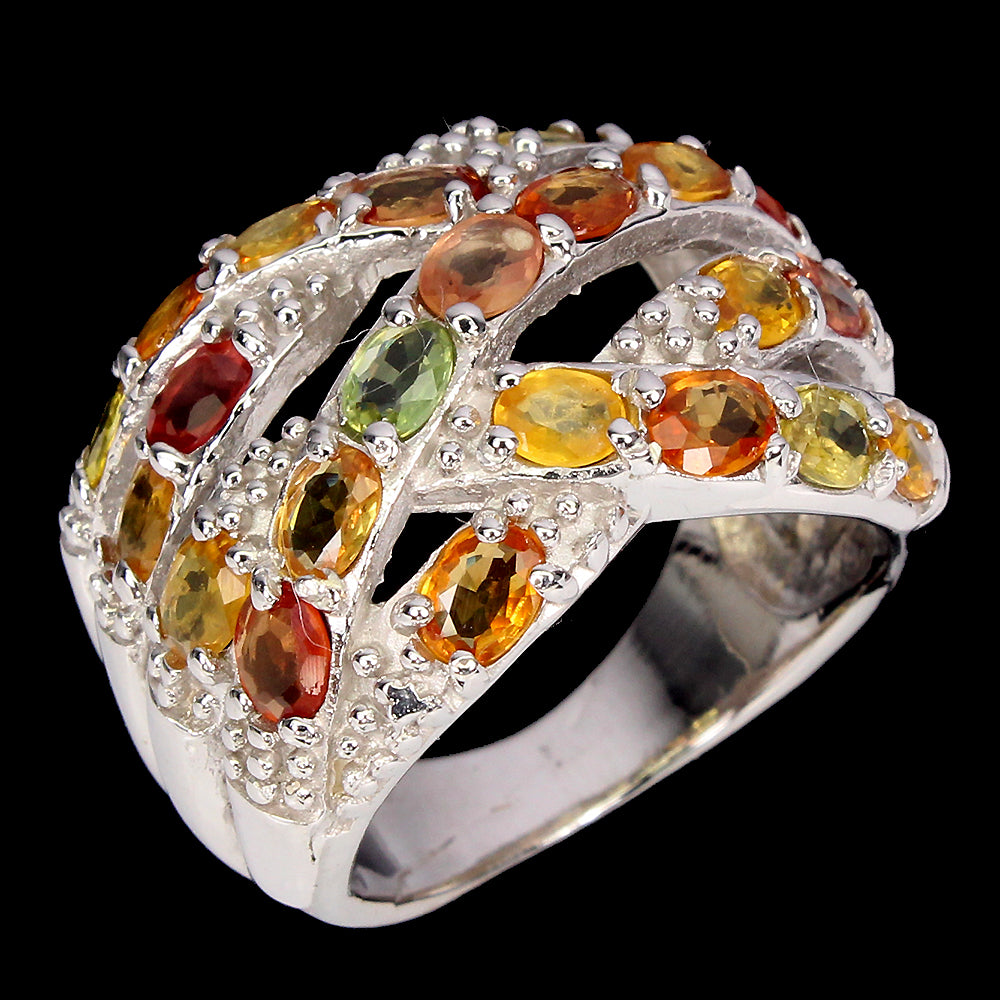 Saphir Ring Silber weißvergoldet - INARA - Seitenansicht